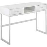 Franklin Console Table in White Metal & White Wood